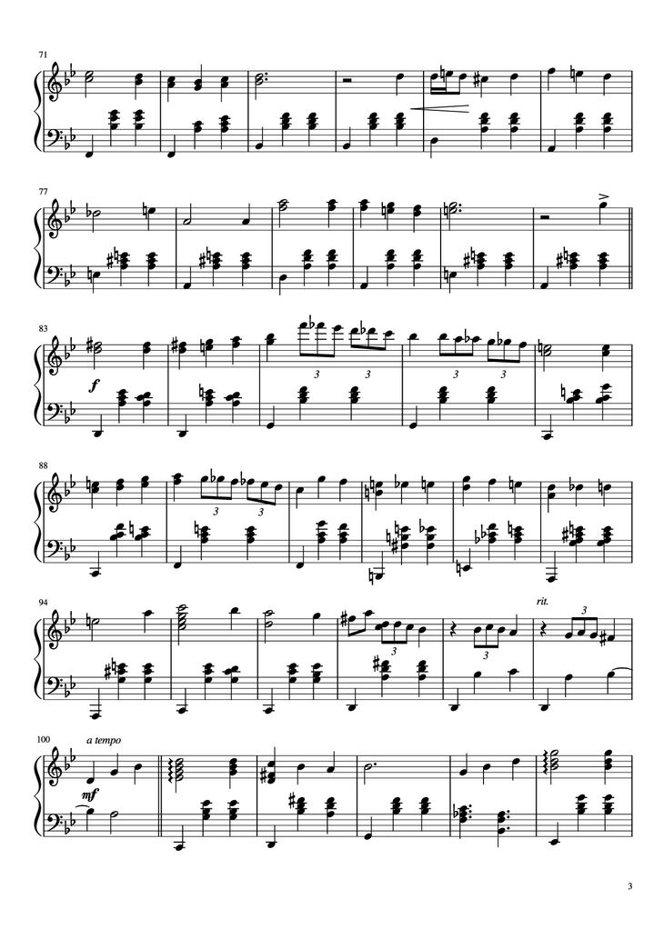 Page 3 of the piano sheet music PDF Piano - Merry-Go-Round of Life Piano by Joe Hisaishi