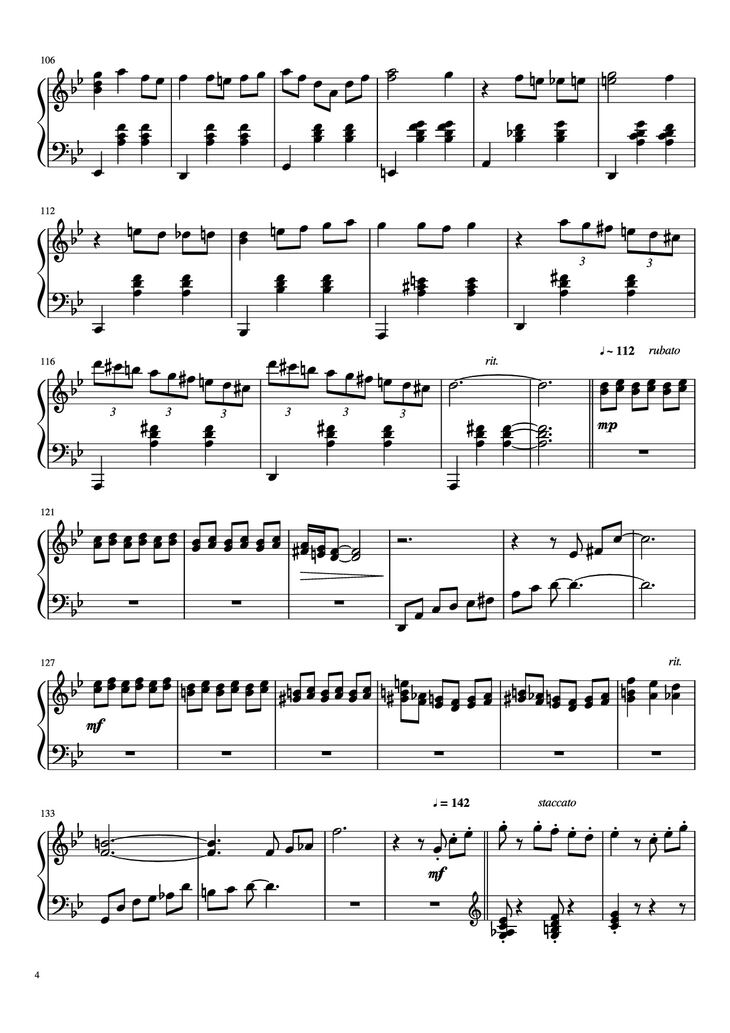 Page 4 of the piano sheet music PDF Piano - Merry-Go-Round of Life Piano by Joe Hisaishi