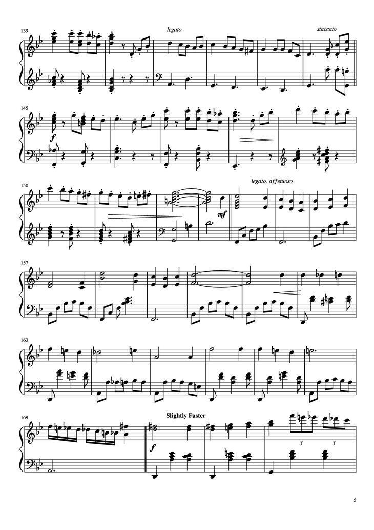 Page 5 of the piano sheet music PDF Piano - Merry-Go-Round of Life Piano by Joe Hisaishi