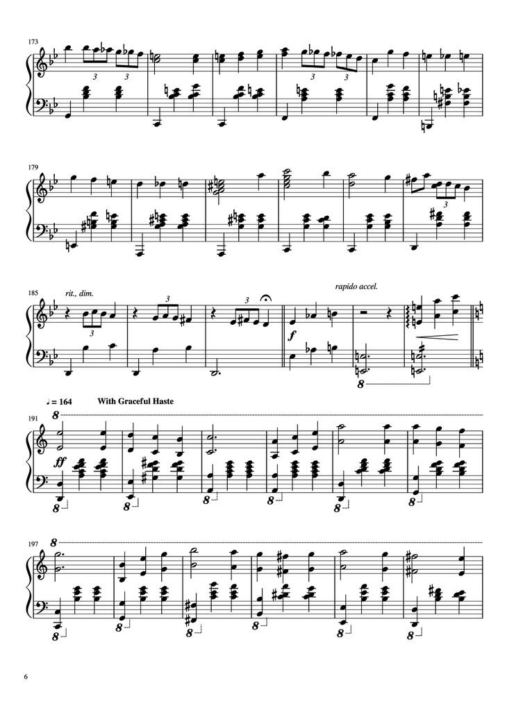 Page 6 of the piano sheet music PDF Piano - Merry-Go-Round of Life Piano by Joe Hisaishi