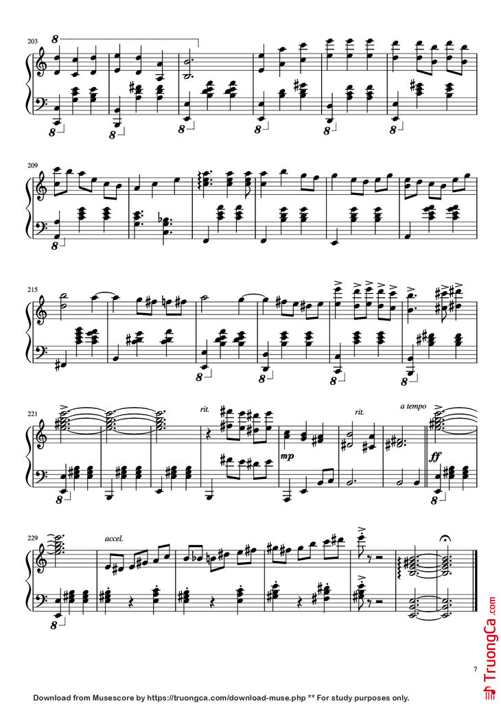 Page 7 of the piano sheet music PDF Piano - Merry-Go-Round of Life Piano by Joe Hisaishi