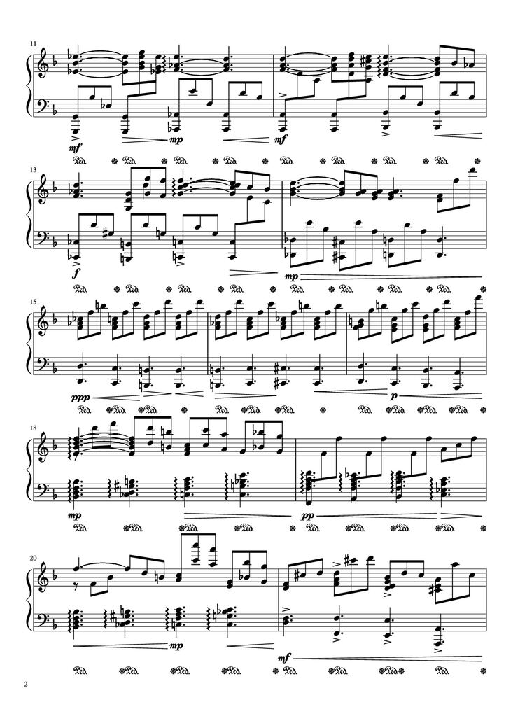 Page 2 of the piano sheet music PDF Piano - Requiem - Lacrimosa Piano by Mozart - flheight