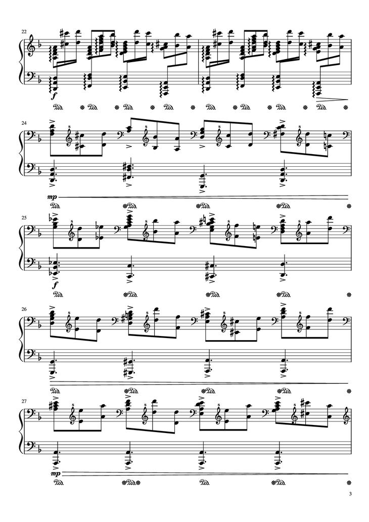 Page 3 of the piano sheet music PDF Piano - Requiem - Lacrimosa Piano by Mozart - flheight