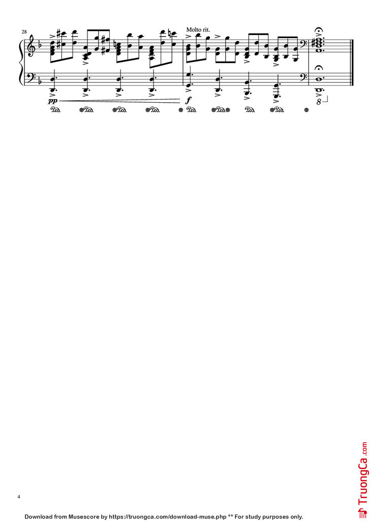 Page 4 of the piano sheet music PDF Piano - Requiem - Lacrimosa Piano by Mozart - flheight