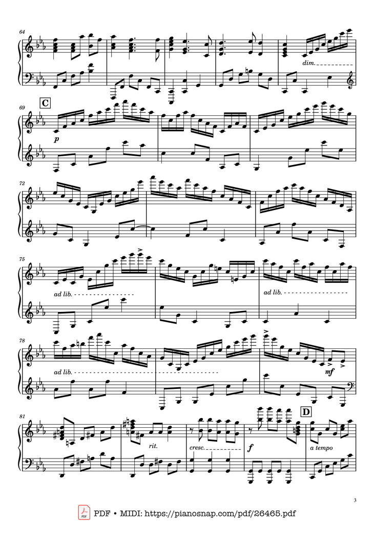 Page 3 of the piano sheet music PDF - Once Upon a December Piano by Music by S. Flaherty & D. Newman