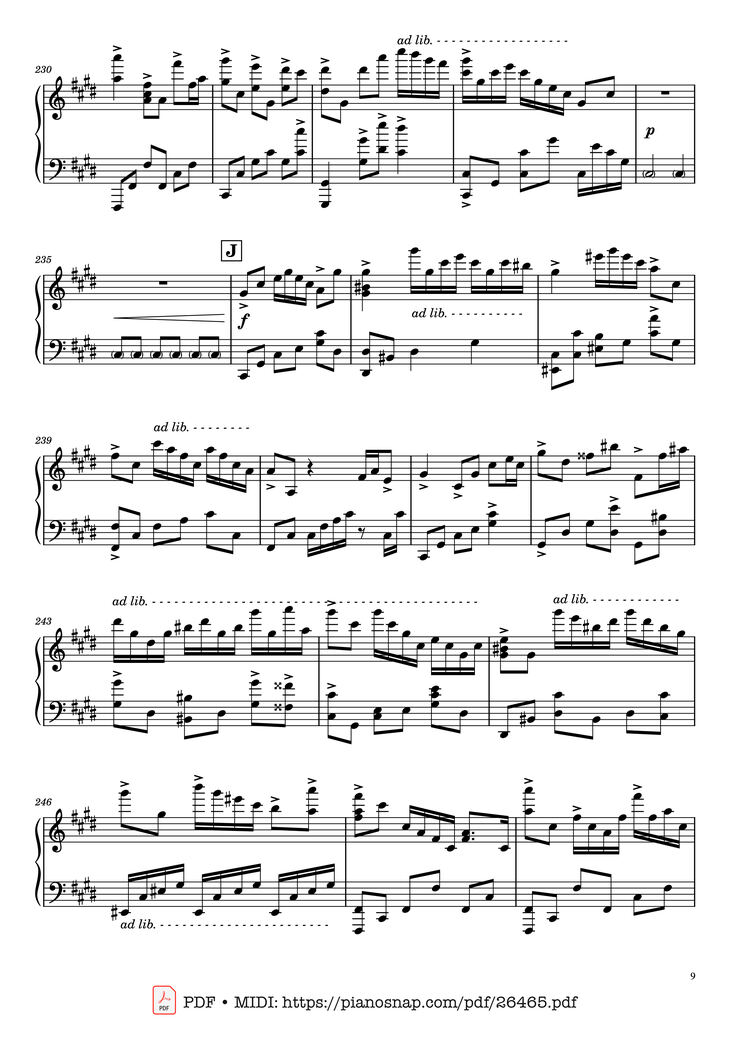 Page 9 of the piano sheet music PDF - Once Upon a December Piano by Music by S. Flaherty & D. Newman