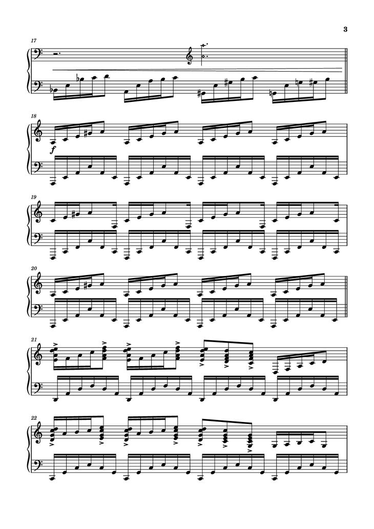 Page 3 of the piano sheet music PDF Piano - Westworld Piano by Ramin Djawadi