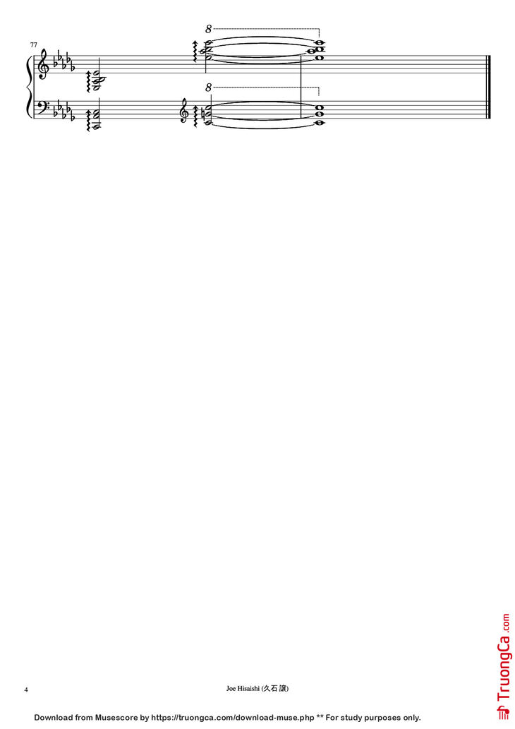 Page 4 of the piano sheet music PDF Piano - Nostalgia Piano by Composer: Joe Hisaishi