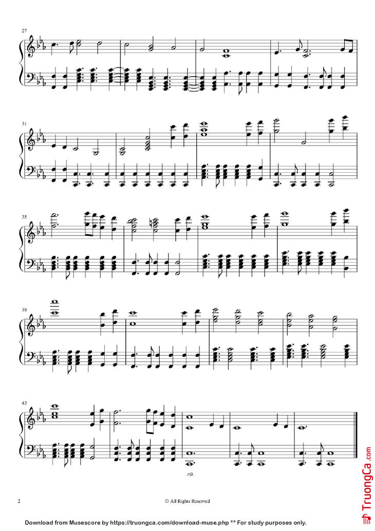 Page 2 of the piano sheet music PDF Piano - Call of Magic / Nerevar Rising Piano by Jeremy Soule