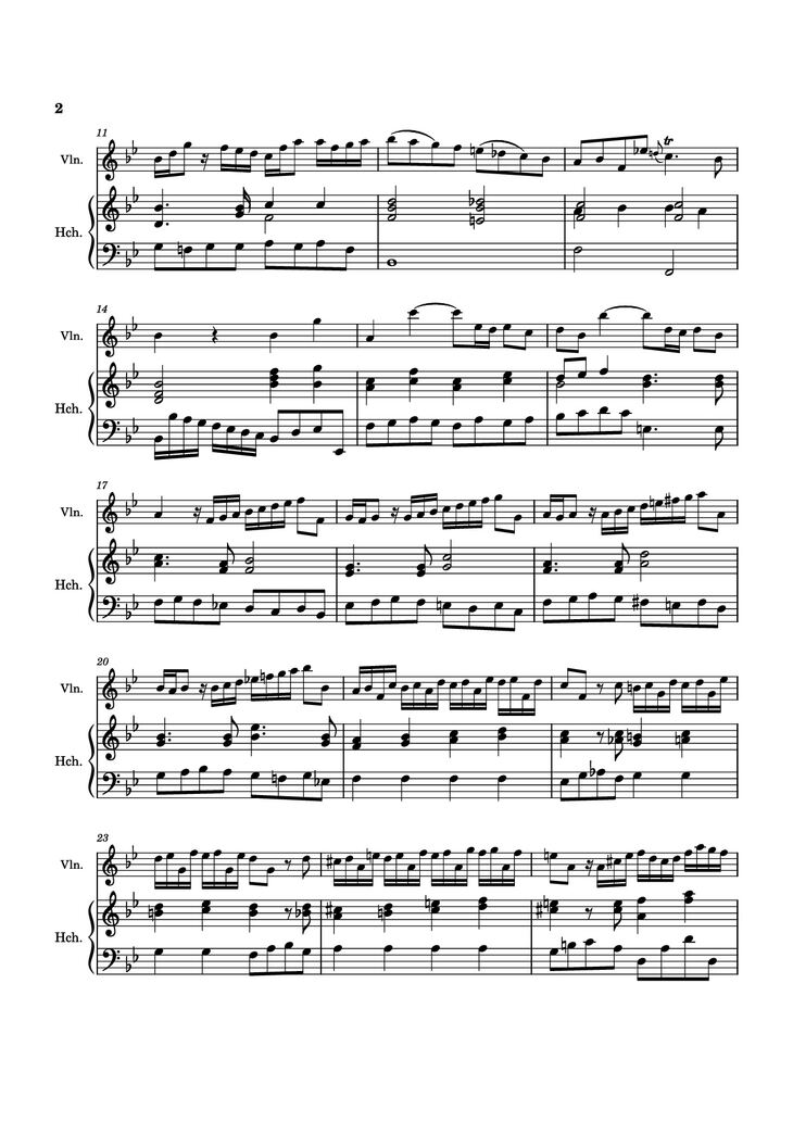 Page 2 of the piano sheet music PDF - Allegro Violin by Antonio Vivaldi