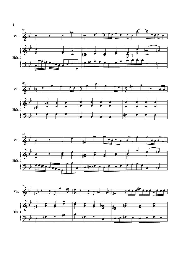 Page 4 of the piano sheet music PDF - Allegro Violin by Antonio Vivaldi