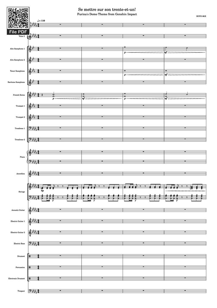 Page 1 of the piano sheet music PDF - Se mettre sur son trente-et-un! Piano by HOYO-MiX
