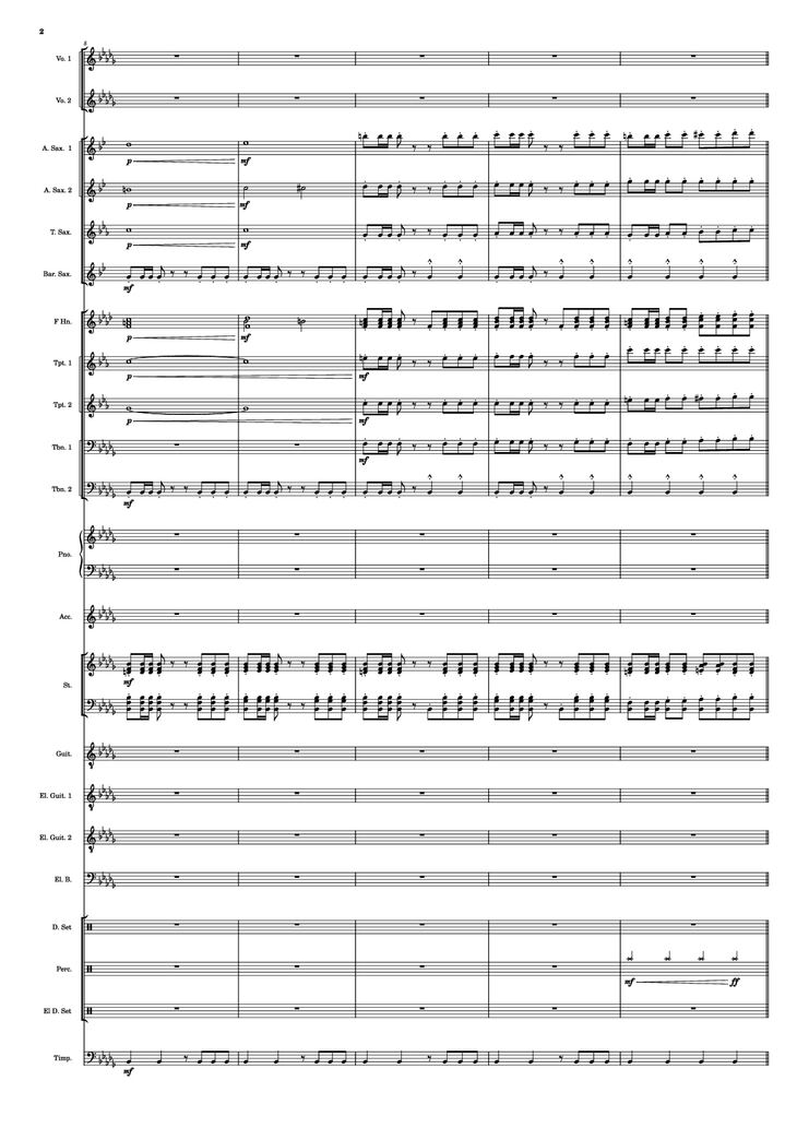 Page 2 of the piano sheet music PDF - Se mettre sur son trente-et-un! Piano by HOYO-MiX