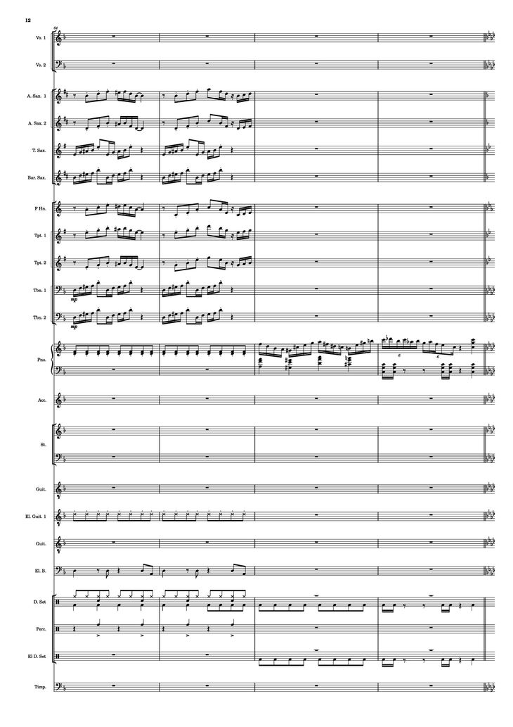 Page 12 of the piano sheet music PDF - Se mettre sur son trente-et-un! Piano by HOYO-MiX