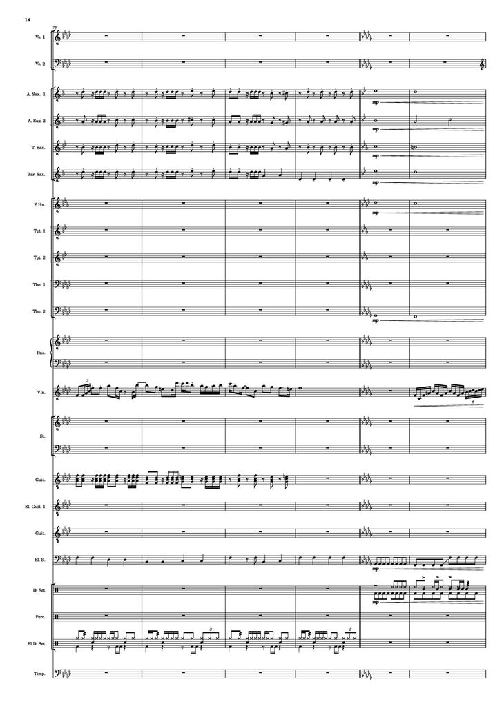 Page 14 of the piano sheet music PDF - Se mettre sur son trente-et-un! Piano by HOYO-MiX