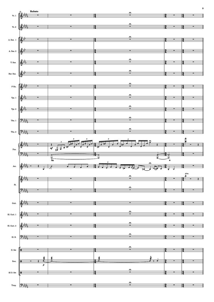 Page 3 of the piano sheet music PDF - Se mettre sur son trente-et-un! Piano by HOYO-MiX