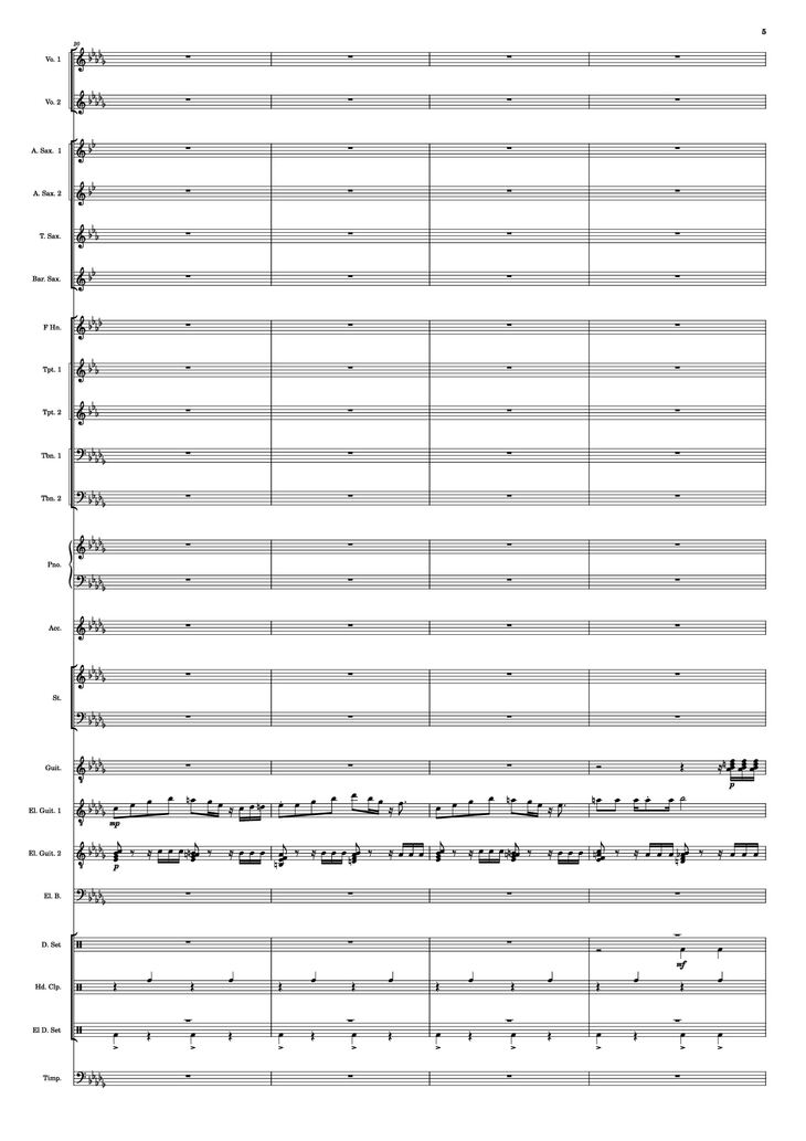 Page 5 of the piano sheet music PDF - Se mettre sur son trente-et-un! Piano by HOYO-MiX