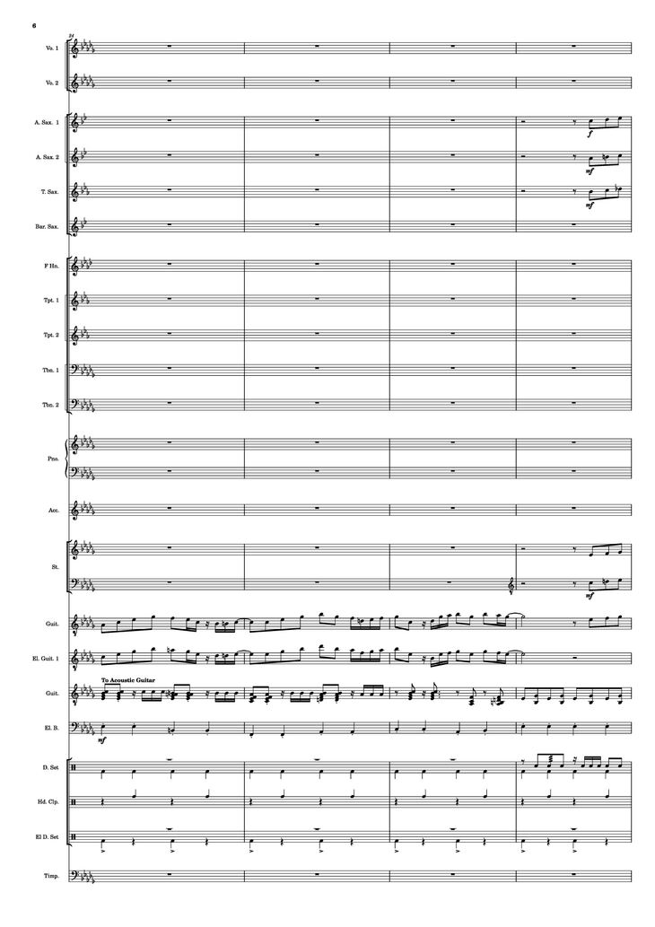Page 6 of the piano sheet music PDF - Se mettre sur son trente-et-un! Piano by HOYO-MiX