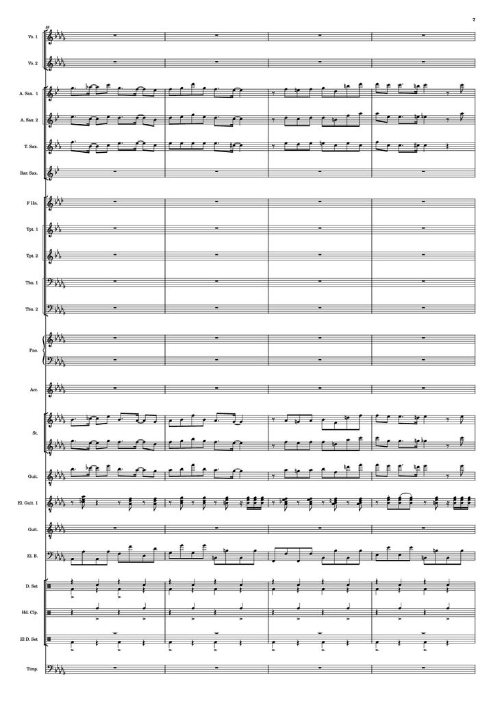 Page 7 of the piano sheet music PDF - Se mettre sur son trente-et-un! Piano by HOYO-MiX