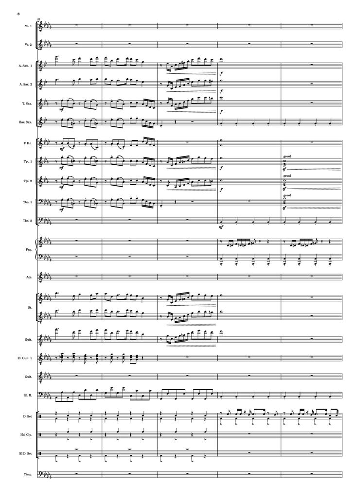 Page 8 of the piano sheet music PDF - Se mettre sur son trente-et-un! Piano by HOYO-MiX