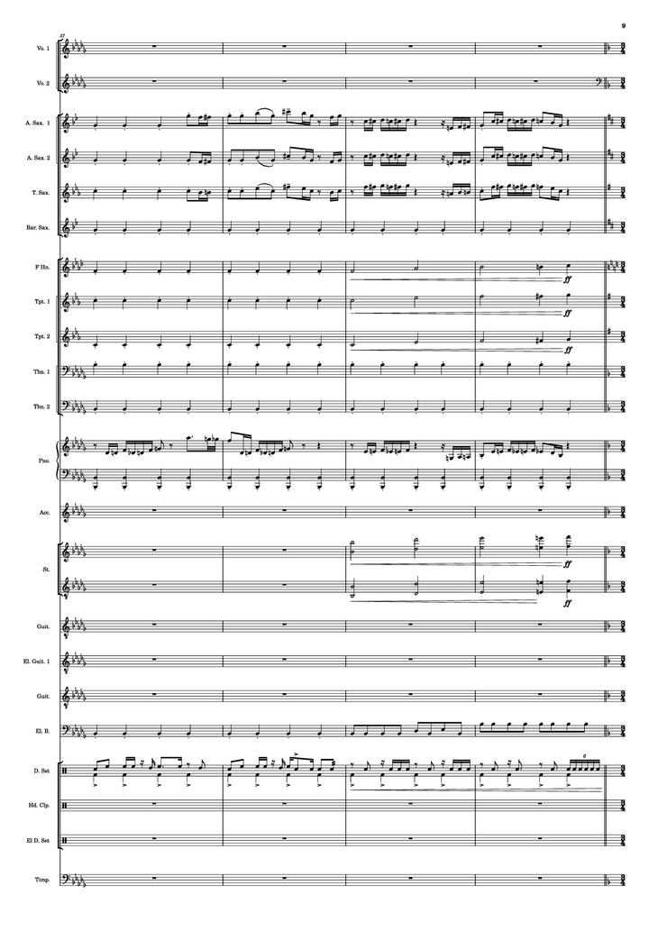 Page 9 of the piano sheet music PDF - Se mettre sur son trente-et-un! Piano by HOYO-MiX