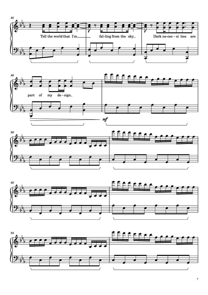 Page 7 of the piano sheet music PDF Piano - Dark Necessities Piano by Red Hot Chili Peppers