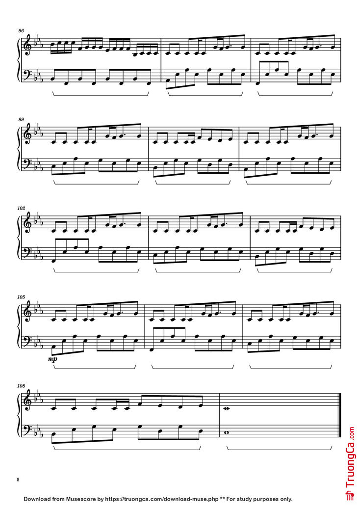 Page 8 of the piano sheet music PDF Piano - Dark Necessities Piano by Red Hot Chili Peppers