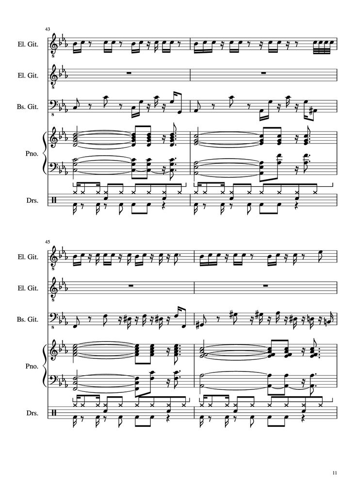 Page 11 of the piano sheet music PDF - Dark Necessities Piano by JaronTu