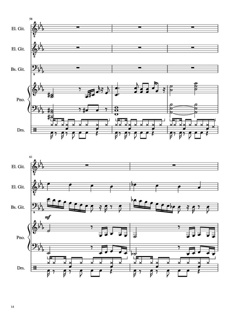 Page 14 of the piano sheet music PDF - Dark Necessities Piano by JaronTu
