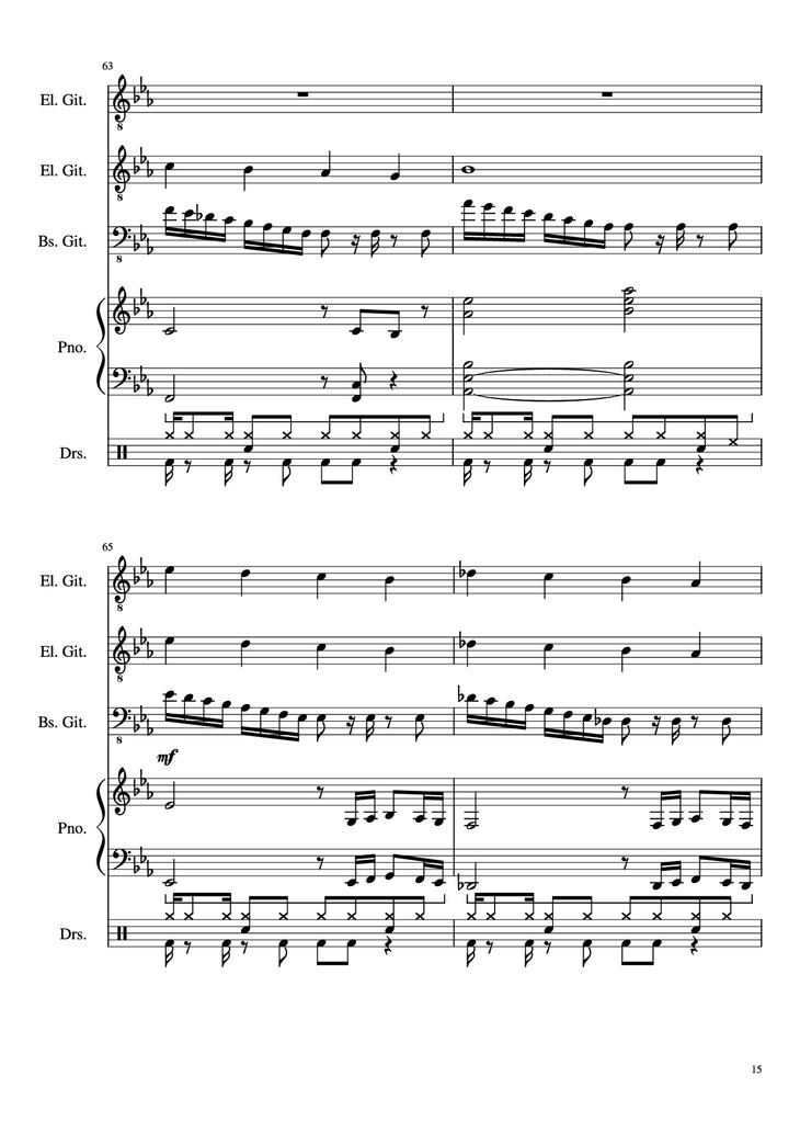 Page 15 of the piano sheet music PDF - Dark Necessities Piano by JaronTu