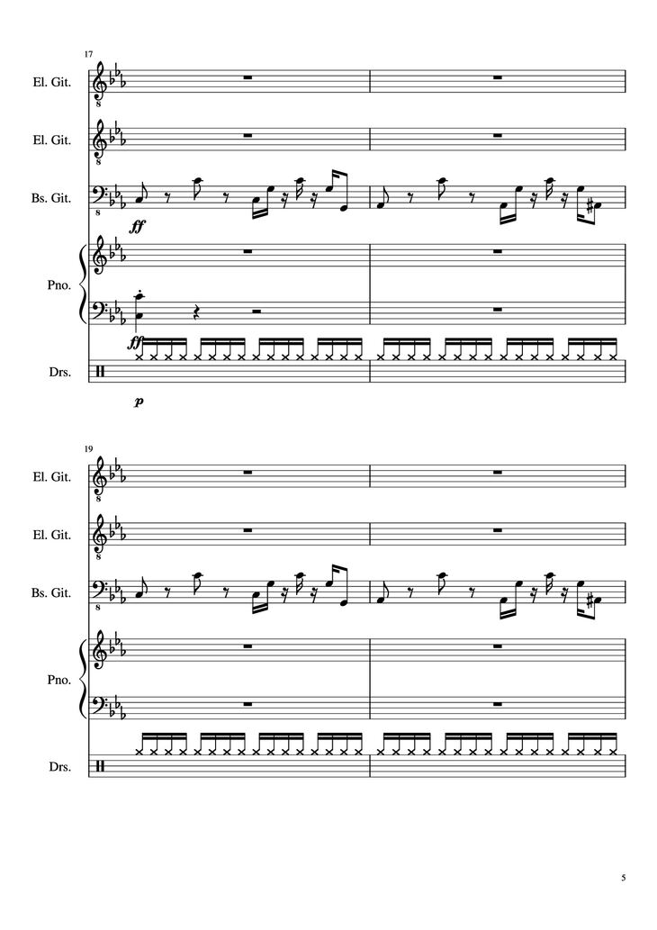 Page 5 of the piano sheet music PDF - Dark Necessities Piano by JaronTu