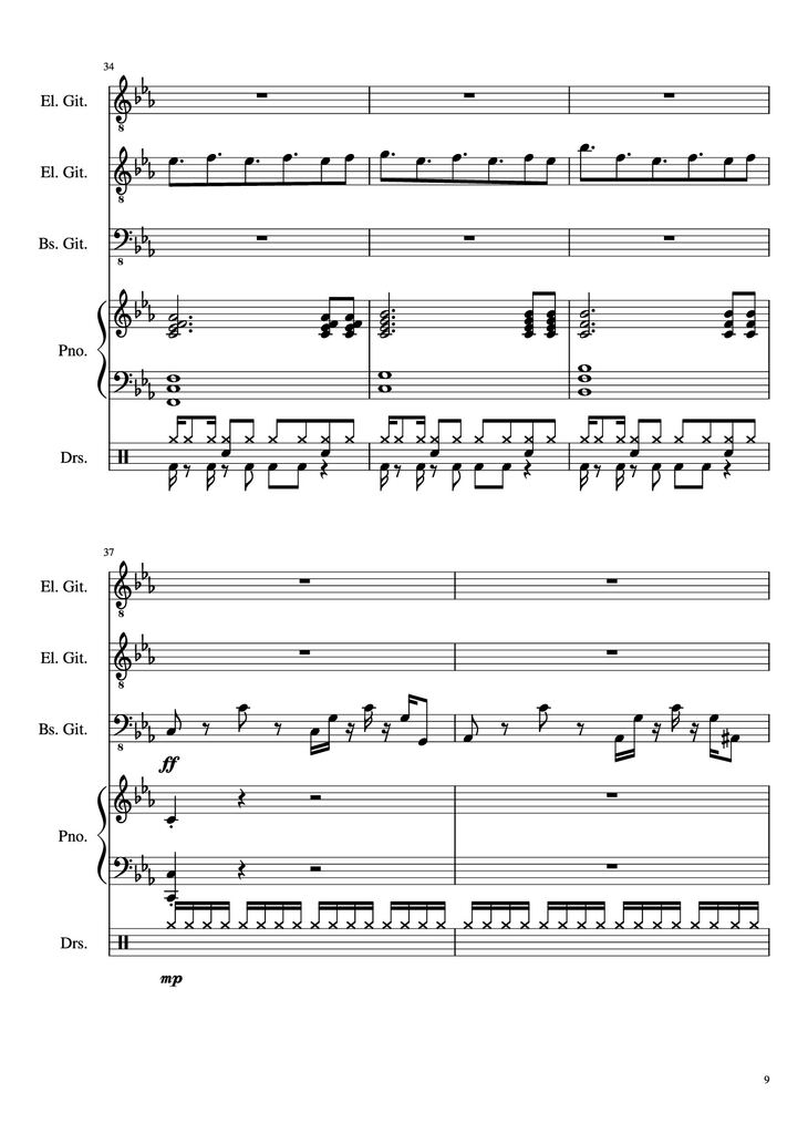 Page 9 of the piano sheet music PDF - Dark Necessities Piano by JaronTu