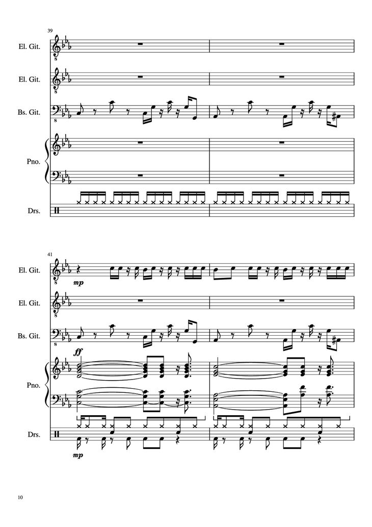 Page 10 of the piano sheet music PDF - Dark Necessities Piano by JaronTu