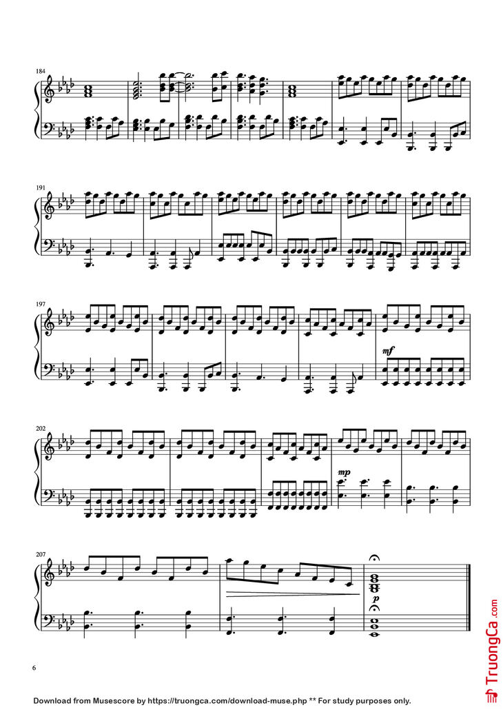 Page 6 of the piano sheet music PDF Piano - Clocks Cold Play Transcription by Anthenius Music & Lyrics by Cold Play Piano by Undefined