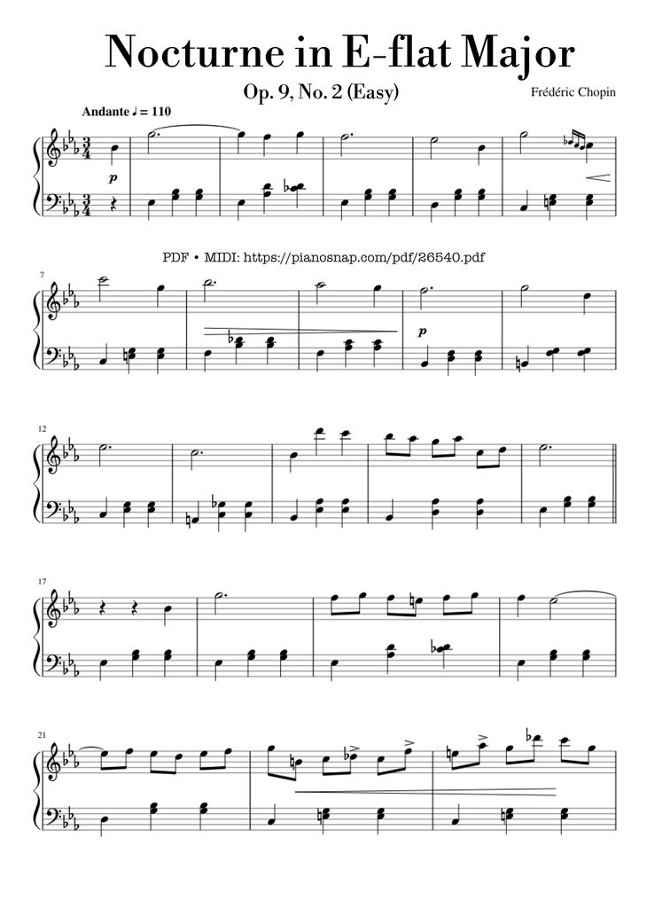 Sheet music preview — Nocturne Piano