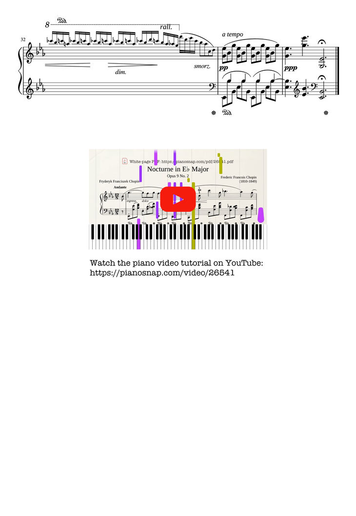 Page 4 of the piano sheet music PDF - Nocturne in E♭ Major, Op.9 No.2 by Frederic Francois Chopin