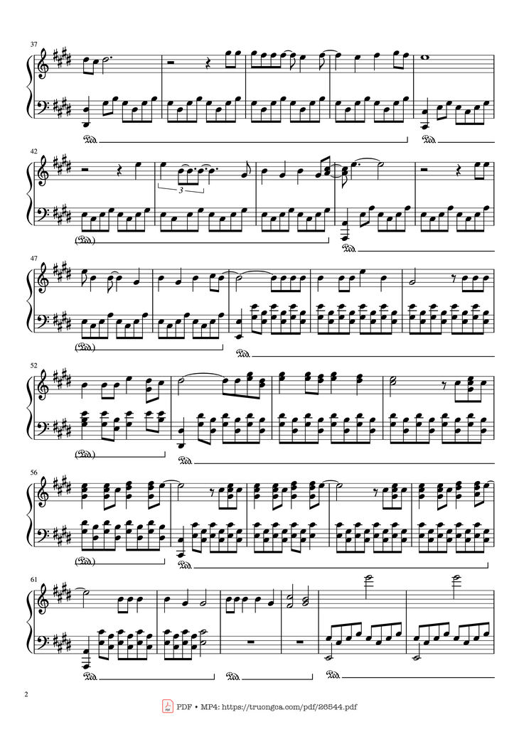 Page 2 of the piano sheet music PDF Piano - Runaway Piano by Ramin Djawadi