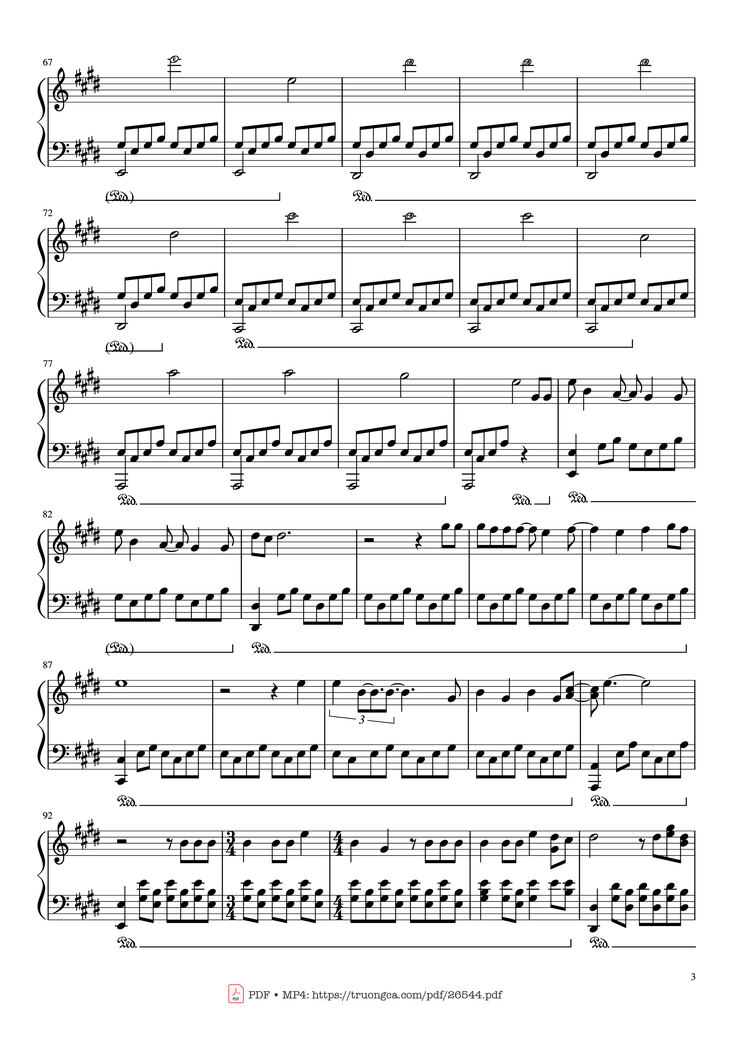 Page 3 of the piano sheet music PDF Piano - Runaway Piano by Ramin Djawadi