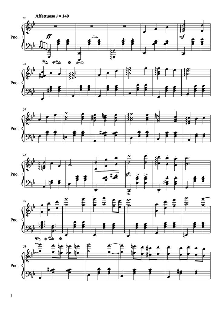 Page 2 of the piano sheet music PDF Piano - Merry-Go-Round of Life Piano by Joe Hasaishi arr. Andrew Deng