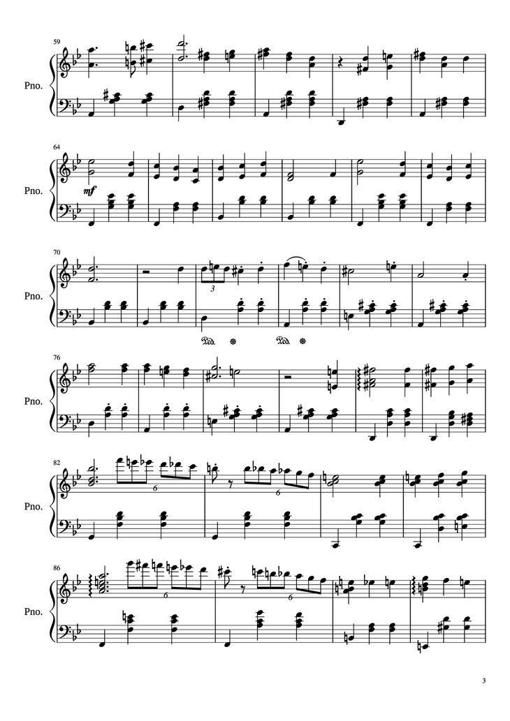 Page 3 of the piano sheet music PDF Piano - Merry-Go-Round of Life Piano by Joe Hasaishi arr. Andrew Deng