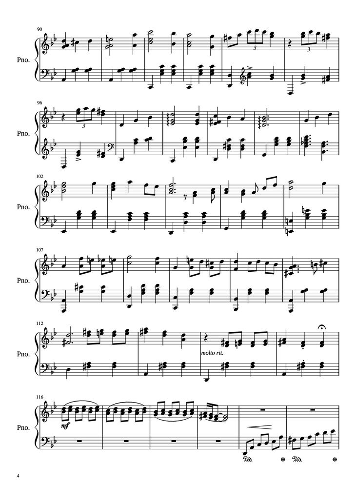 Page 4 of the piano sheet music PDF Piano - Merry-Go-Round of Life Piano by Joe Hasaishi arr. Andrew Deng