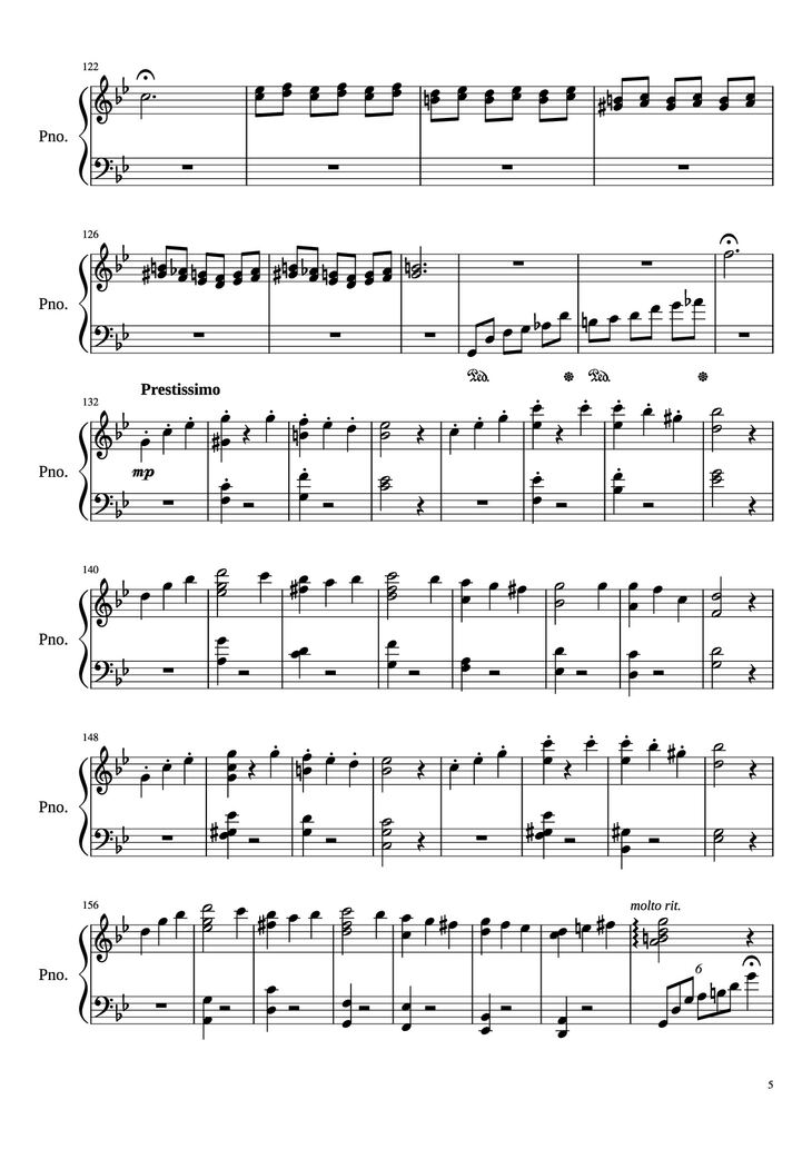 Page 5 of the piano sheet music PDF Piano - Merry-Go-Round of Life Piano by Joe Hasaishi arr. Andrew Deng