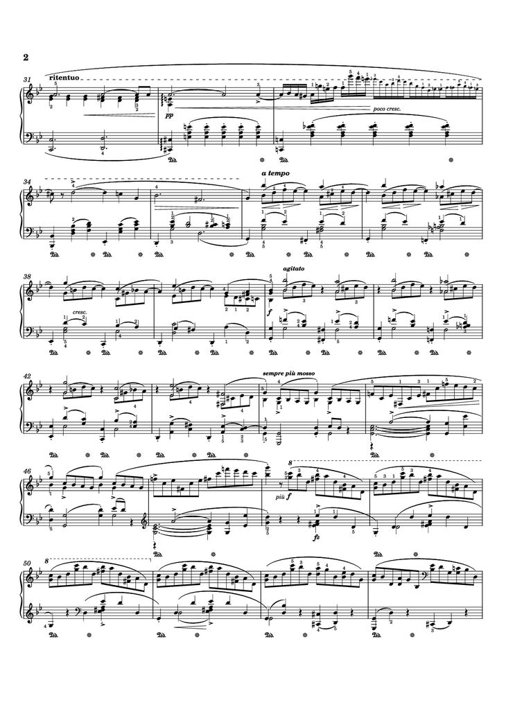 Page 2 of the piano sheet music PDF - Ballade I Piano by Frédéric Chopin