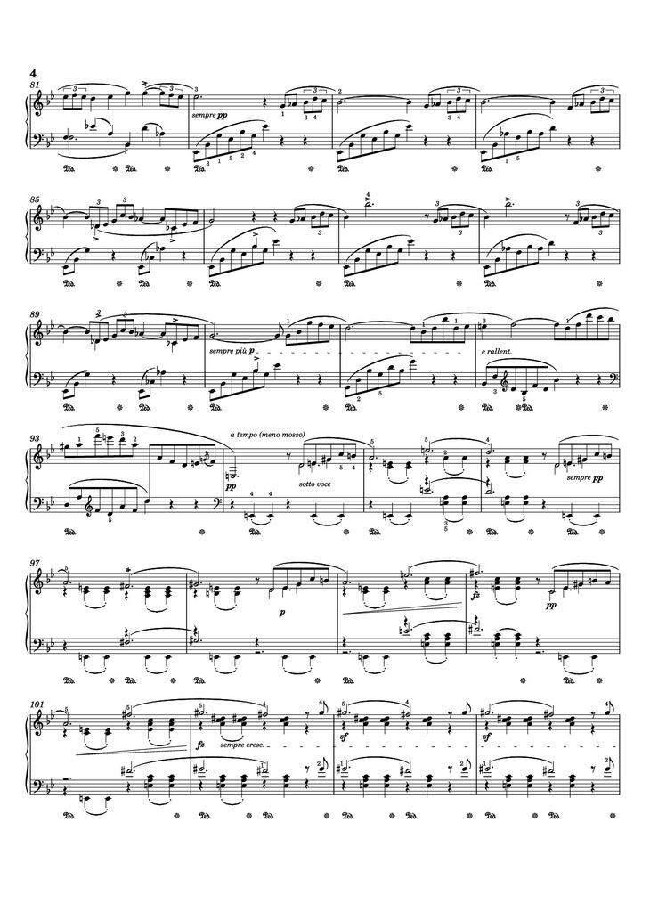 Page 4 of the piano sheet music PDF - Ballade I Piano by Frédéric Chopin