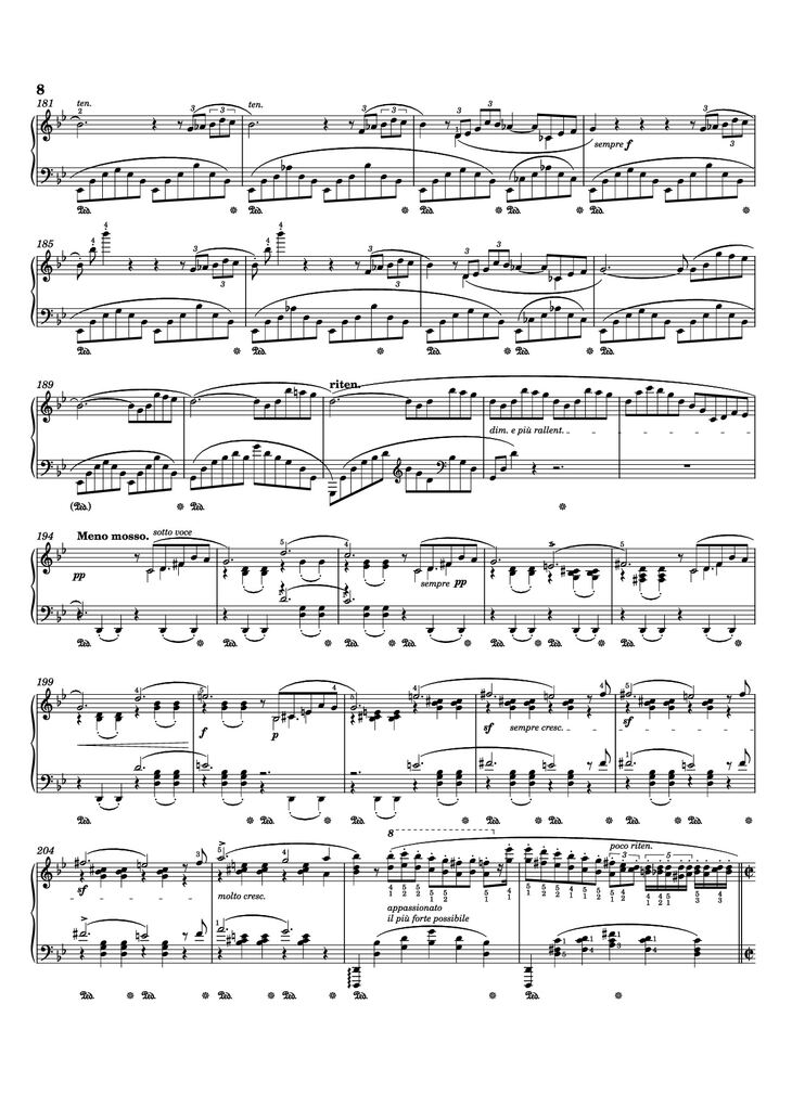 Page 8 of the piano sheet music PDF - Ballade I Piano by Frédéric Chopin