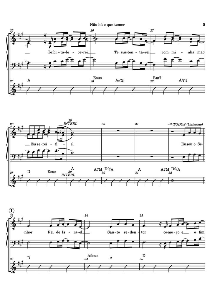 Page 5 of the piano sheet music PDF - Não há o que temer Piano by Ricardo Martins