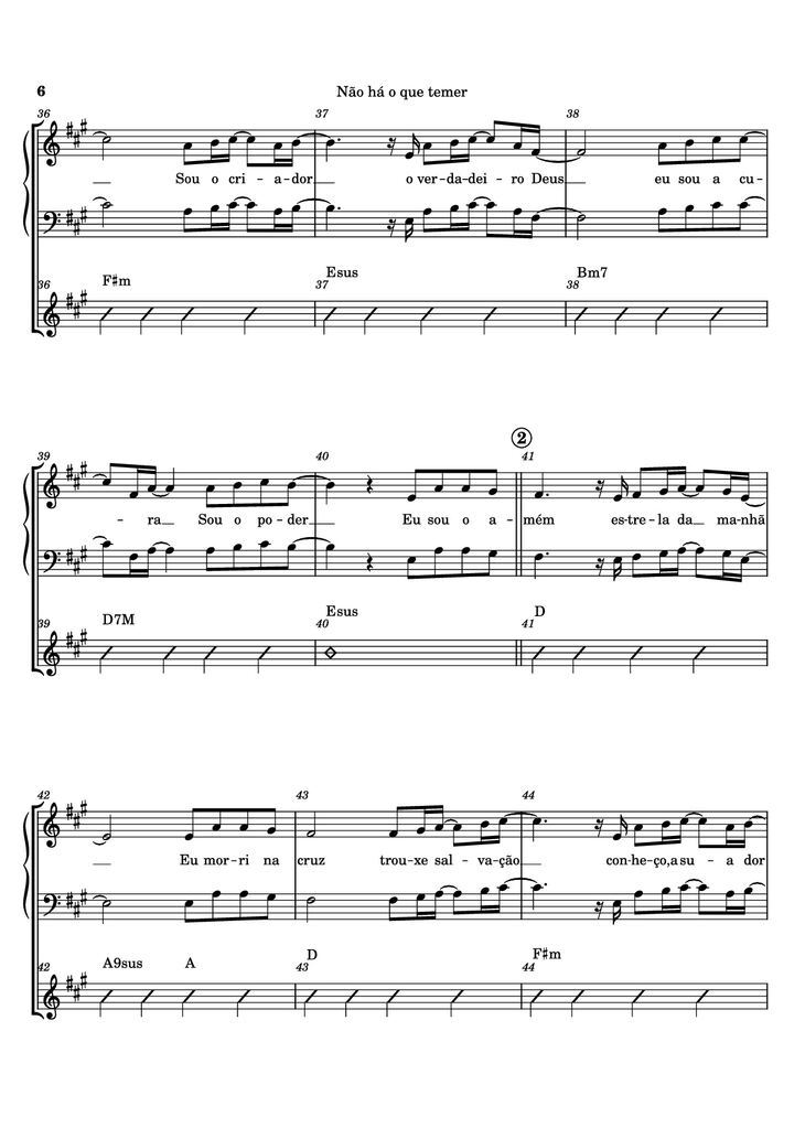 Page 6 of the piano sheet music PDF - Não há o que temer Piano by Ricardo Martins