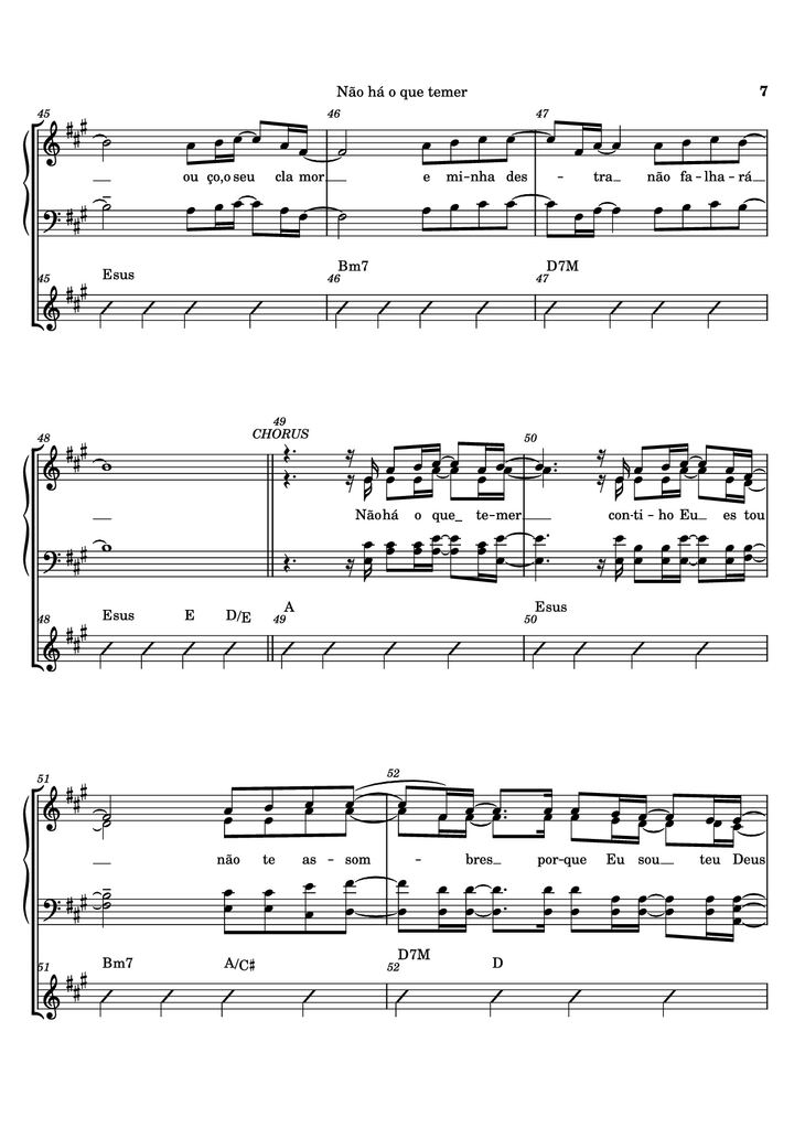 Page 7 of the piano sheet music PDF - Não há o que temer Piano by Ricardo Martins