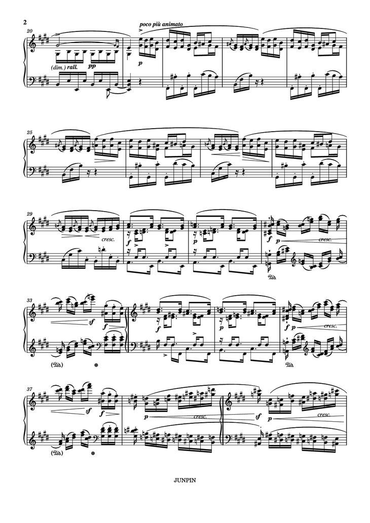 Page 2 of the piano sheet music PDF - Etude Op.10 No.3 in E Major by Chopin