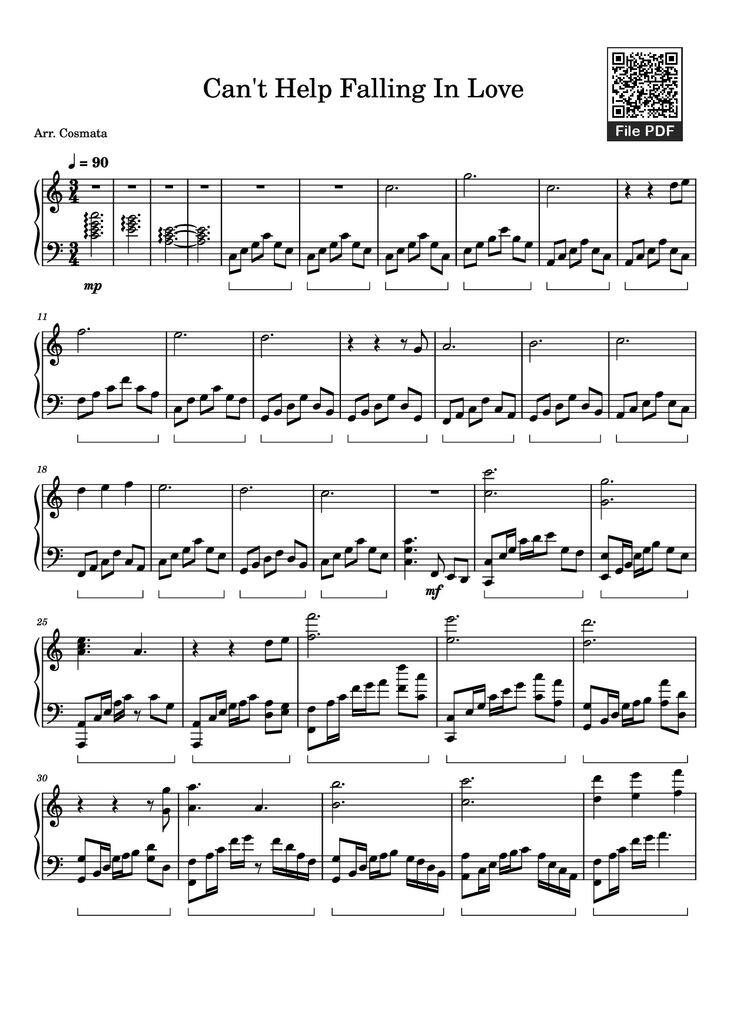 Page 1 of the piano sheet music PDF Piano - Can